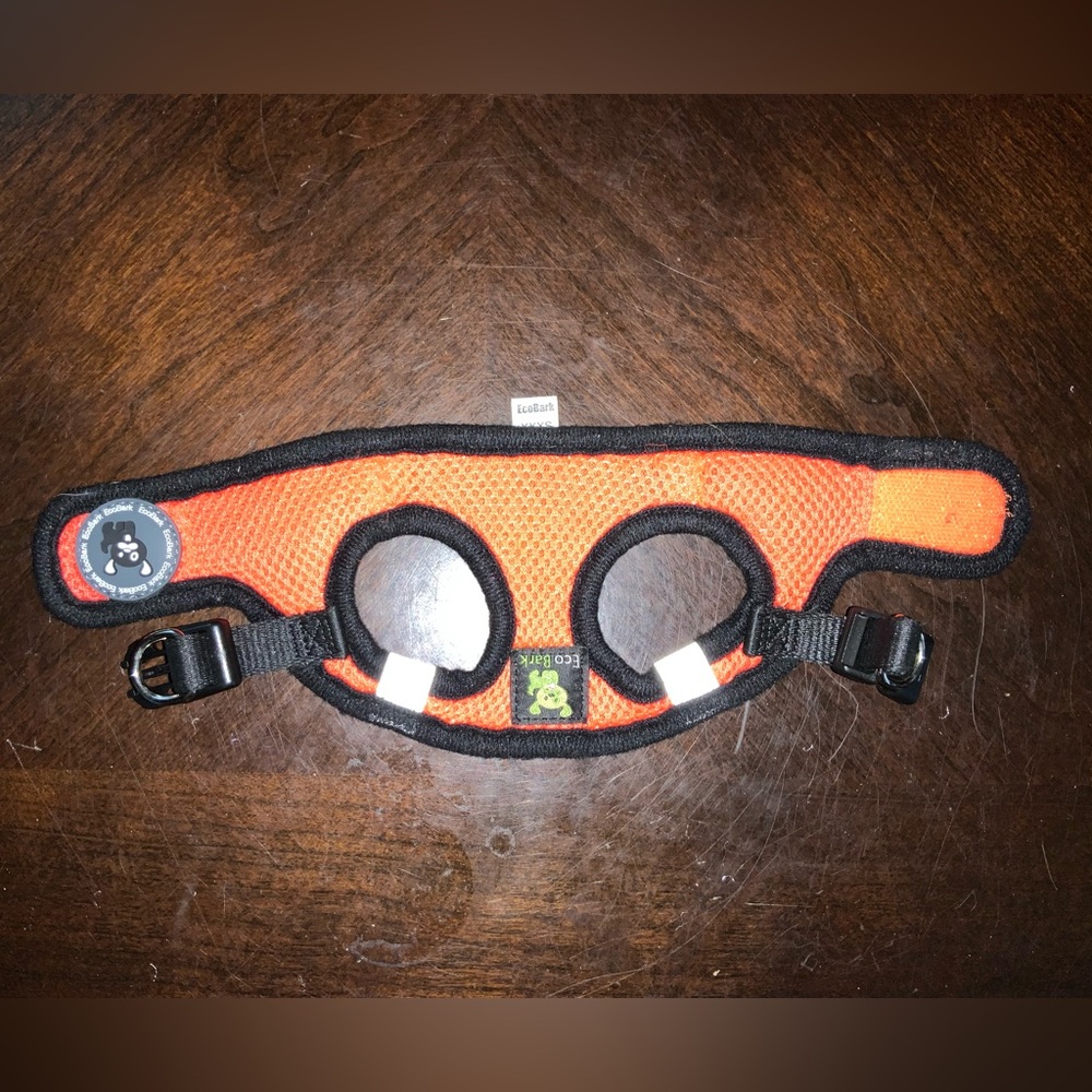 XXXSmall 12 inch Ecobark Safety orange reflective step-in dog harness +collar - Picture 7 of 8